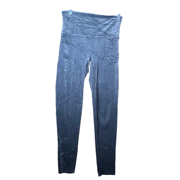 Spanx Womens Pants Charcoal Pull On High Rise Skinny Velvet Leggings Stretch XL - Picture 1 of 11